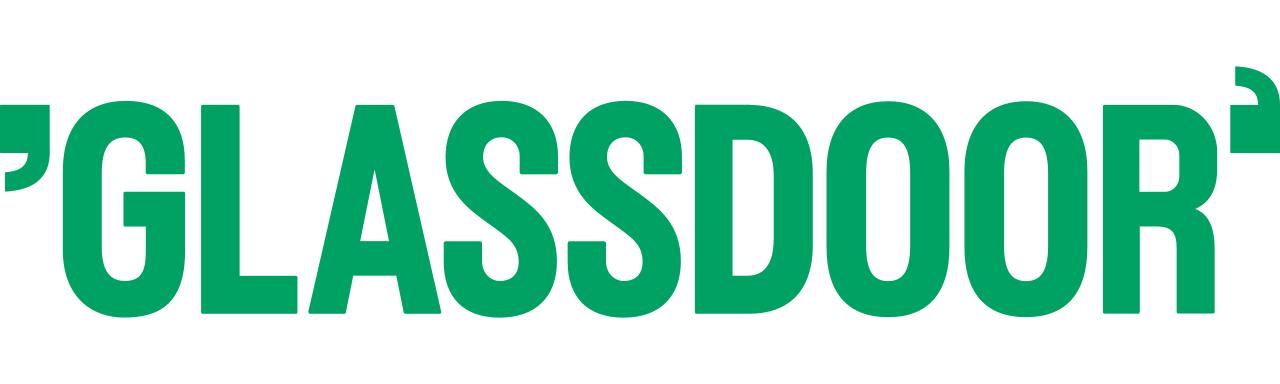 Glassdoor logo in green text on a black background.
